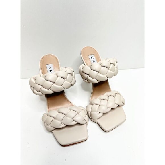 Steve Madden Sandals Womens Size 6 Cream Kenley Slip On Shoes NEW - Picture 4 of 8
